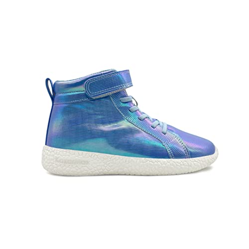 Image of KazarMax Unisex White Holographic Ankle Length Shoes - 10 Kids UK