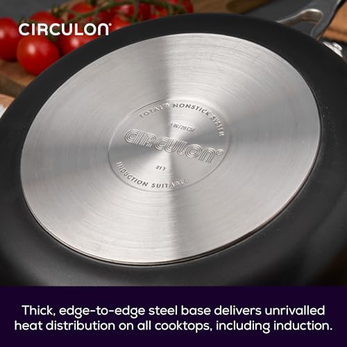 Circulon Wok anodizado duro con tapa 30 cm negro miniatura 5