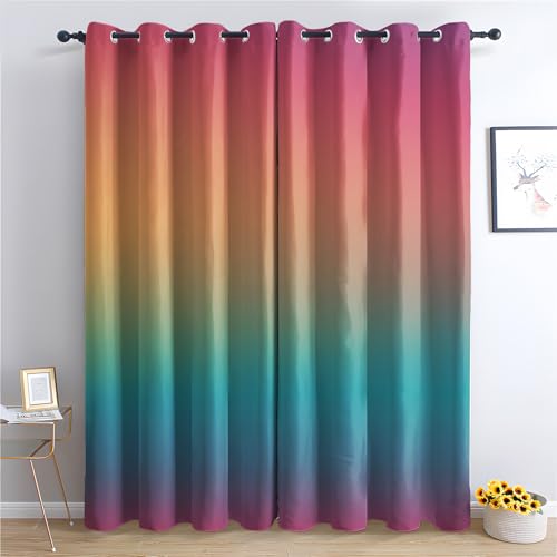 Rideaux thermiques occultants haut de gamme arc-en-ciel ombré 228x274 cm - 2
