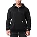 TerraFleet Men's Fashion Hoodie Fleece Warm Sweatshirt | Fleece-Lined Thickened Pullover Quarter-Zip Design Loose Casual Versatile(Black,XXL)