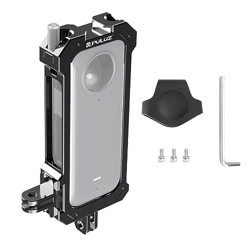 PULUZ Cadre de protection en métal pour Insta360 X3 Accessoires avec embase extensible et adaptateur de trépied – Léger et robuste (cadre en métal)