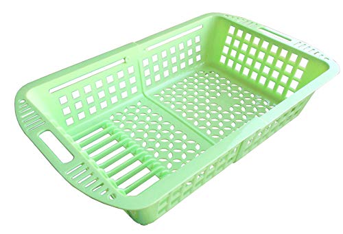 Image of Kotak Sales Multipurpose Kitchen Collapsible Fruit Vegetable Sink Basket Space Saver Adjustable Washing Dish Utensils Foldable Rack Drying Drain Holder Expandable Length 34cm to 48cm (Green)