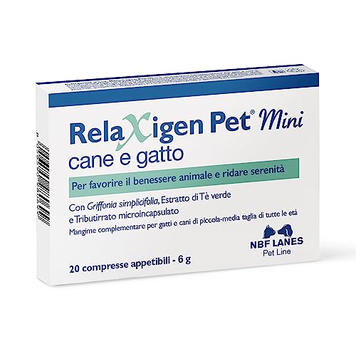 NBF Lanes | Relaxigen Pet Mini Cane e Gatto, 20 Compresse Appetibili, per Favorire Il Benessere Animale e ridare serenità, per Cani di Taglia Medio-Piccola e Gatti