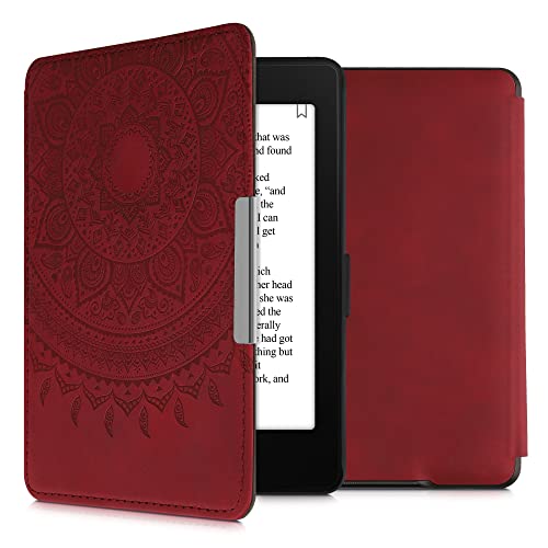 Kwmobile Carcasa Compatible Con Amazon Kindle Paperwhite Funda - Funda Con Tapa Magnética De Cuero Sintético - Rojo Oscuro