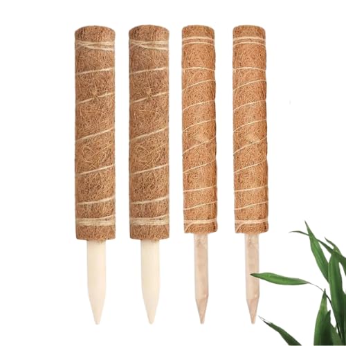 Garden Mile Tall Moss Pole Set of 4, Stackable Coconut Coir Support for Indoor Climbing Plants Monstera