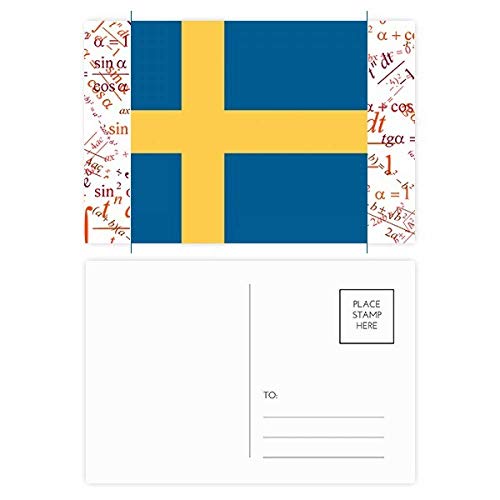 Jeu de cartes postales drapeau national Suède Europe merci lot de 20 pièces