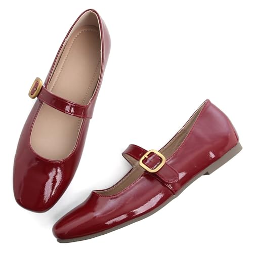 Hee grand Women Mary Jane Shoes Glittery Dress Shoes Comfortable Square Toe Slip on Ballet Flats Lightweight Walking Shoes3