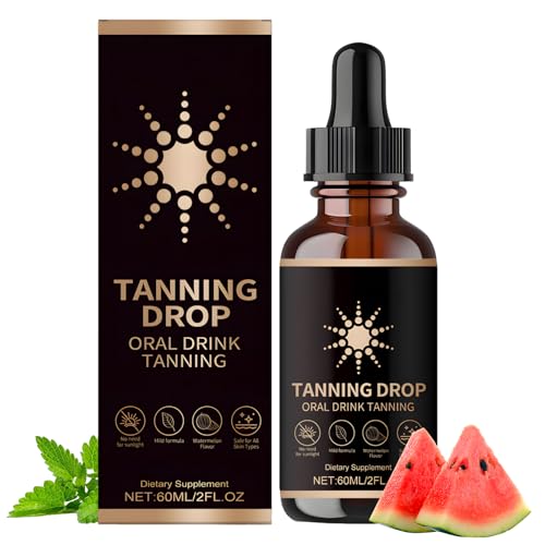 Tanning Drops 60ml Self Tanning Drops Refreshing Watermelon Flavor Even Tan Without Sun Suitable for All Skin Types