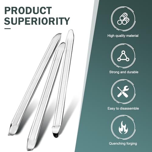 Image of SLIMI 3 PCS Car Tire Iron Kit, Tire Scoop Spoons Crowbar Lever, Rim Protectors Kit, Universal Tire Repair Maintenance Tools for Most Cars Motorcycles (Silver)