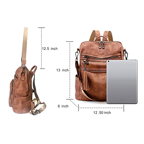 Opage Leather Backpack Purse For Women Fashion Tassel Ladies Shoulder Bags Designer Large Backpack Travel Bag #TOP5