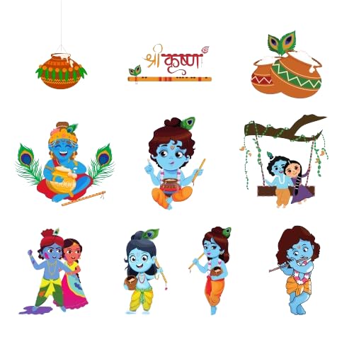 GoReady Krishna Art Sticker | Office Décor Sticker | Home Decor Sticker | Wall Stickers Size (W*H) 20 * 20cm | 01 Multicolor Pack of 10 (Wall_Art_06) (B0DDCRGCKF) Amazon Price History, Amazon Price Tracker