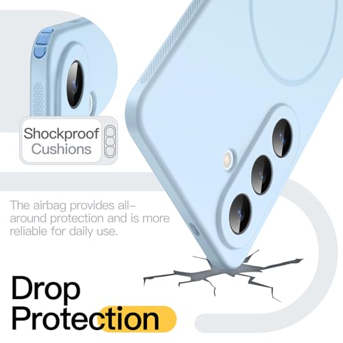 Image of JETech Slim Cover Case for Samsung Galaxy S26 Plus, Compatible with MagSafe, Anti-Slip Grip & Full Camera Lens Protection, Soft TPU Protective Phone Cover, Shockproof (Sky Blue)