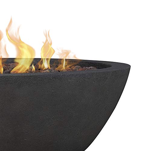 Image of Real Flame Riverside 36 inch Propane or Natural Gas Fire Pit - Stainless Steel Burners, Natural Gas Conversion Kit Included, 50,000 BTUs, Push Button Ignition - Shale