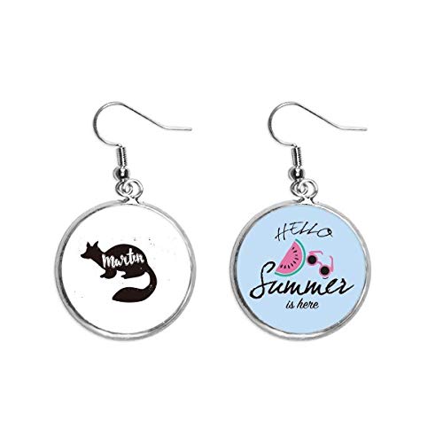 Pendientes de sandía Marta en blanco y negro para el lóbulo