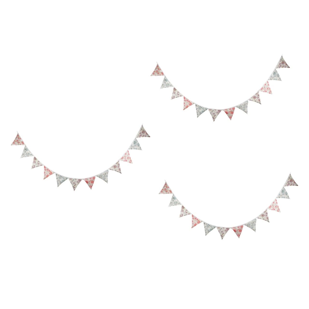 HOMSFOU 3piezas Banderín De Triángulo Floral De Algodón Vintage Para Decoración De Cumpleaños Fiesta y Bodas Banderín Reutilizable Para Eventos Al Aire y Decoración De Jardín