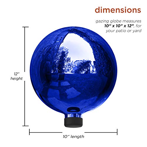 Alpine Corporation Glb292Bl Gazing Globe, 10"L X 10"W X 12"H, Blue #TOP2