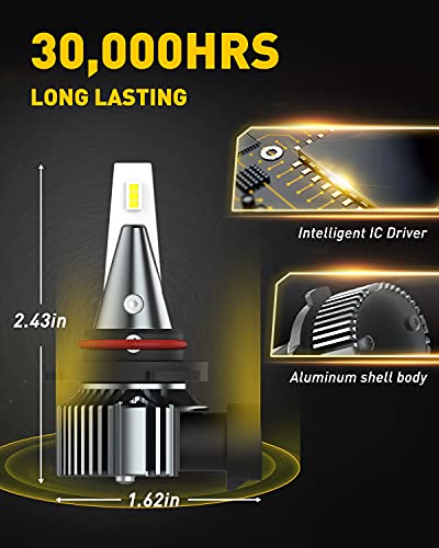 Image of AUXITO H10 LED Fog Light Bulbs, 6000LM 400% Brightness, 1:1 Mini Size, 9145 LED Fog lights, Plug N Play, Wireless 9045 LED Fog Bulbs, Fit for H10, 9145, 9140, 9045, 9040