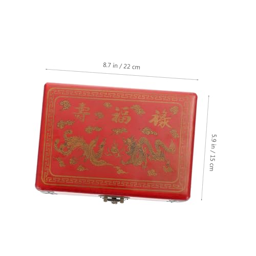 Set portátil de Mahjong chino con fichas grabadas miniatura 6