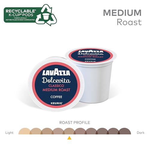 Image of Lavazza Dolcevita Classico Keurig K-Cup Pods, Medium Roast, Arabica and Robusta Blend (32 Pods)