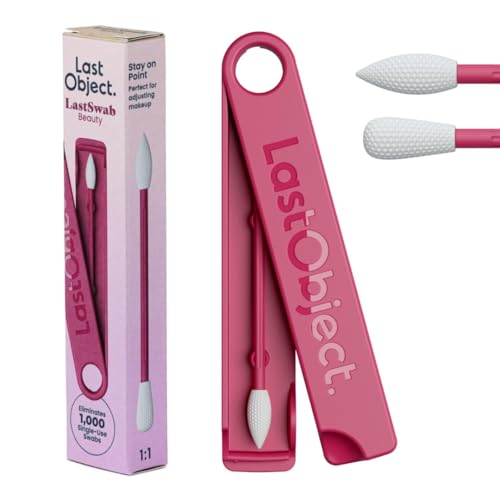 LastSwab® Beauty Makeup - Qtips e tamponi di cotone riutilizzabili per la rimozione del trucco, eco-compatibili, progettati in Danimarca, facili da pulire, tamponi di cotone Zero Waste (rosso)