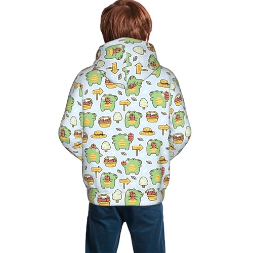 Cute Crocodile with Fruit Kid Hoodies Boys Sweatshirts Girls Pullover with Pocket4