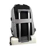 POPETPOP ライトグレー 充電対応 ビジネスラップトップバッグ 大容量 耐久性可能 多機能 旅行通勤リュック メンズオフィスバックパック