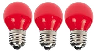 Lichtidee 3 x LED Tropfen E27 Rot