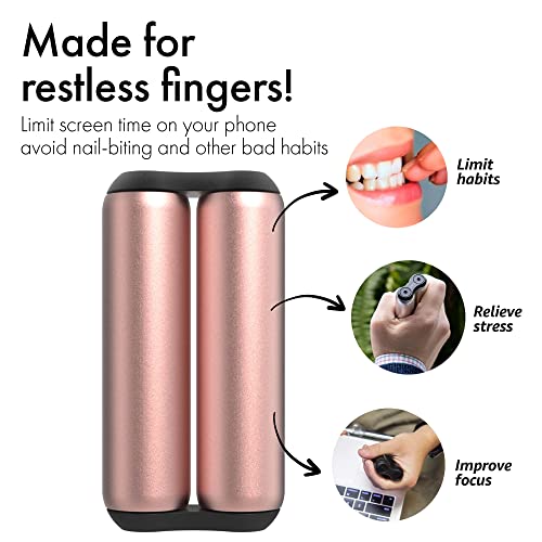 Image of ONO Roller - Handheld Fidget Toy for Adults | Help Relieve Stress, Anxiety, Tension | Promotes Focus, Clarity | Compact, Portable Design (Rose Gold, Full Size - Aluminum)