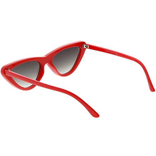 Image of zeroUV Women's Small Thick Neutral Colored Flat Lens Cat Eye Sunglasses 51mm