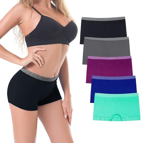 Image of DEEP TOUCH Womens Seamless Underwear Boyshort Panties Boxer Briefs No Show Panty for Ladies Comfortable