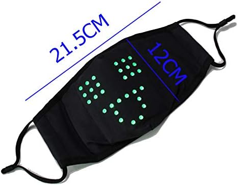 LED Face Mask Voice Activated Cool Smart Masks Light Up Funny for Costume Christmas Hallowen Party Adult Black