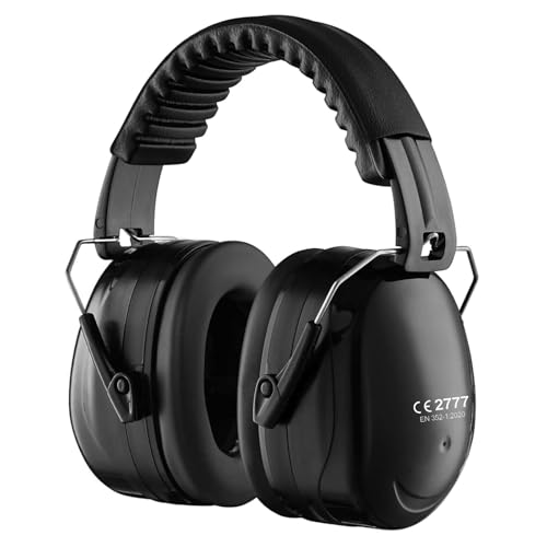 SHOCHX Gehörschutz für Erwachsene, SNR 33dB -Geräuschstündungskopfhörer für Schüsse, Hörschutz -Ohrschützer, sensorische Kopfhörer, Ohrhörer für Autismus, DIY, Mähen, Konstruktion (Schwarz)