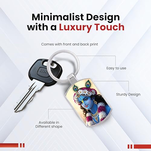 Image of Stylish Metal Keychains with Permanent Glossy Print - Inspirational Quotes & Spiritual Designs - Perfect Key chains for loved ones, Personal Use, Gifts & Return Gifts
