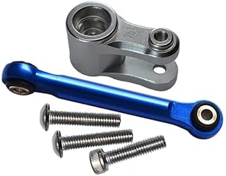 Aluminum Servo Horn 25T with Tie Rod for Traxxas 1/10 Maxx 4WD Monster Truck 89076-4 - 5Pc Set Silver
