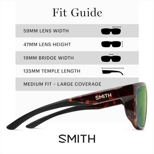 Image of SMITH Barra Sunglasses - Performance Sports Active Sunglasses for Watersports, Fishing & More - For Men & Women - Tortoise + Green ChromaPop Polarized Mirror Lenses