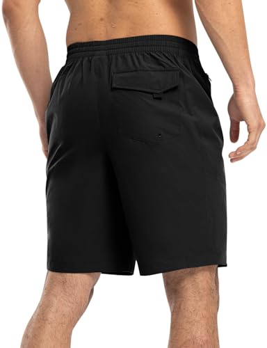 Rdruko Men's Board Swim Shorts Trunks 9" Long Swimming Beach Swimwear Boardshorts Athletic Zipper Pockets - No Mesh Liner2