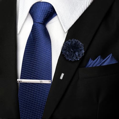 Image of DiBanGu Silk Pre-tied Ties for Men Formal Adjustable Necktie Set