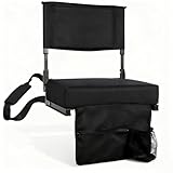 JST GAMEZ Stadium Seats with Back Support, Bleacher Chairs with High Back and Thick Cushion, Padded Wide Bleacher Seat Includes Shoulder Strap