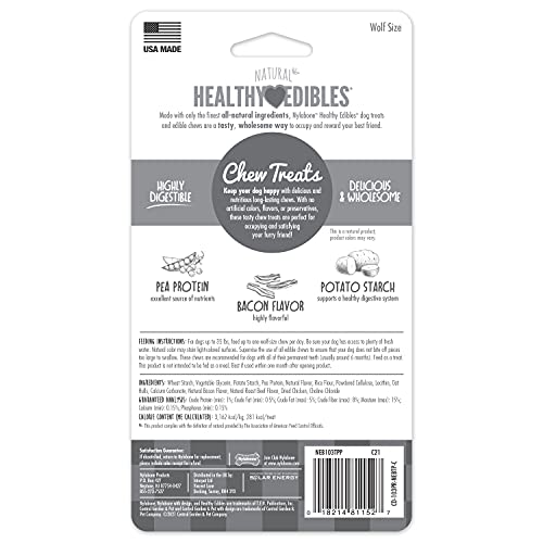 Nylabone NEB103TPP Healthy Edibles Natural Dog Chews Long Lasting Bacon Flavor Treats thumb #6