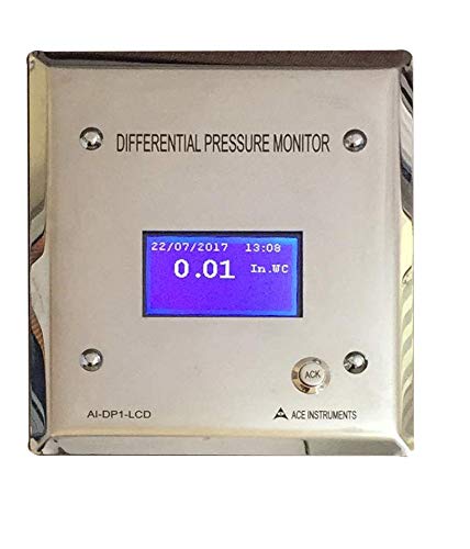 Isolation Room Pressure Monitor (Range: -180 to 180 Pascals) Alongwith Calibration Certificate by INSTRUKART