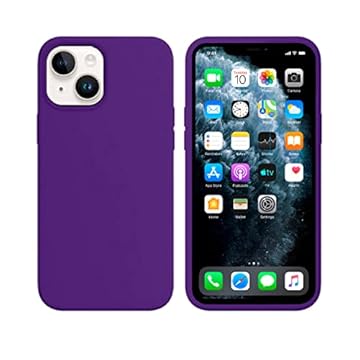 Capinha Colorida Compatível Com iPhone 14 Vermelha ,Preta, Laranja, Amarela, Azul, Rosa, Pink, Branca, Lilás, Marrom, Verde, Roxo, Bordô, Case Slim Flexível Aveludada Com 3 Camadas De Proteção PREMIUM ONYK (Roxo)