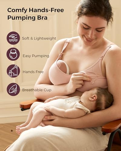 Momcozy Hands-Free Pumping Bra, Wireless & Seamless Breast Pump Bra, Breathable Tencel™ Fabric & Fully Fixed Cups2