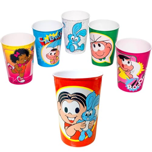 Kit 10 Copos Turma Da Mônica Magali Cebolinha E Cascão Original Plasúti Lembrança de Festa de Aniver