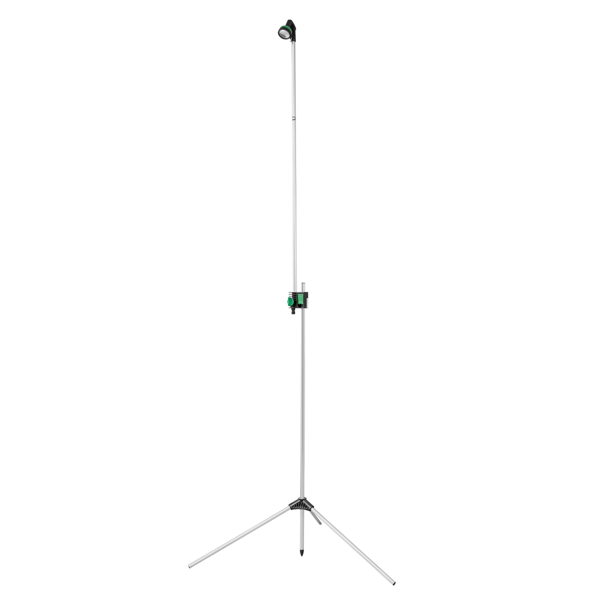 Amig - Douche extérieure réglable de 1,35 à 2,35 m pour jardin, piscine ou camping | Portable et léger en aluminium et ABS avec support de trépied stable et levier de réglage de hauteur