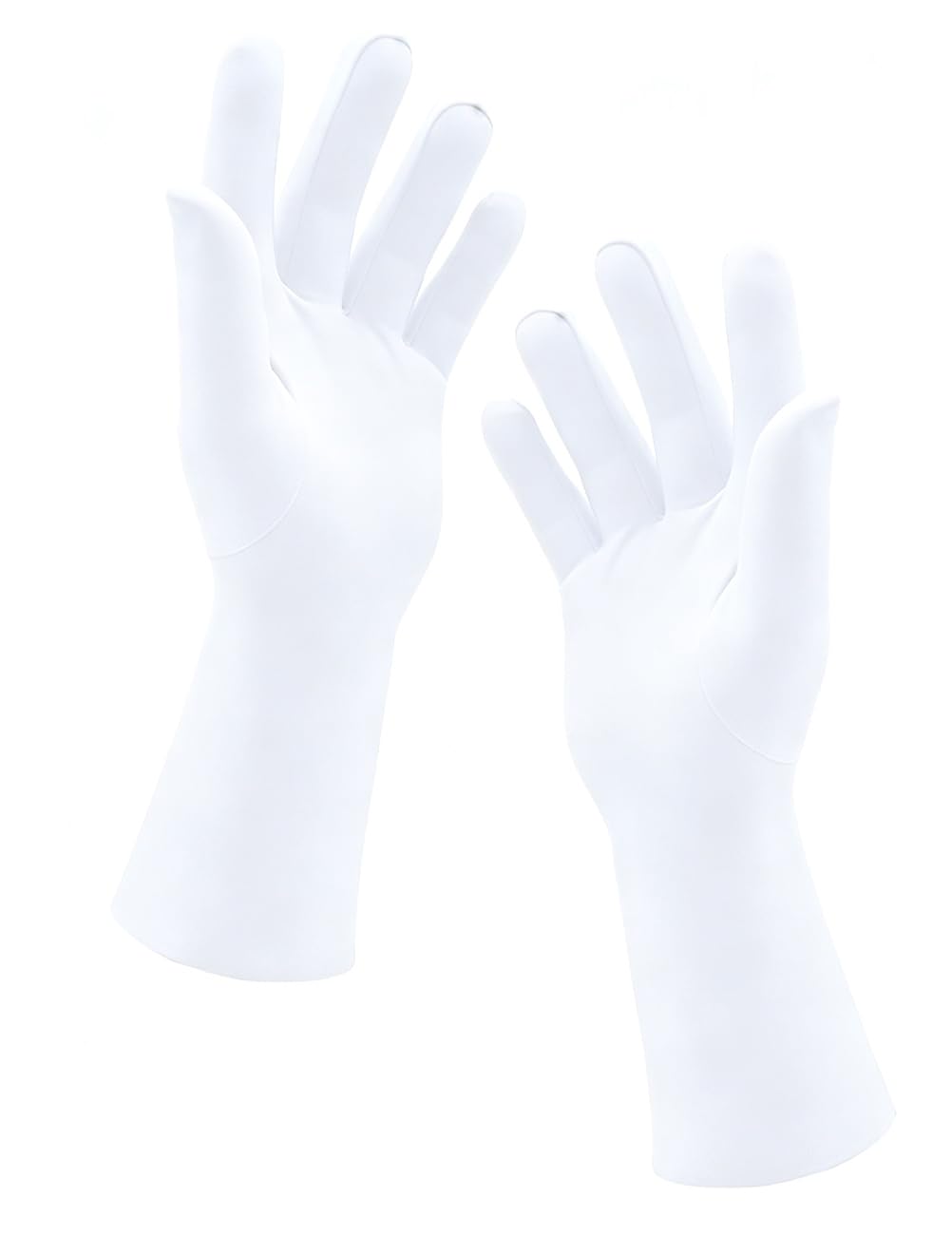 Chendvol Men's and Women's Wrist Length Stretchy Spandex Gloves Costume Banquet Wedding Party Short Gloves, White, Standard