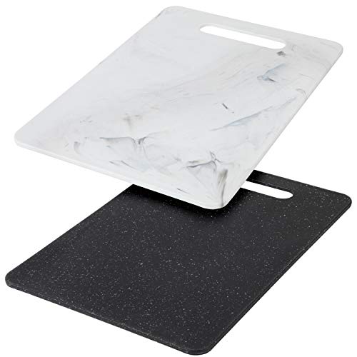 Set de 2 tablas de cortar de plástico blancas rectangulares miniatura 5