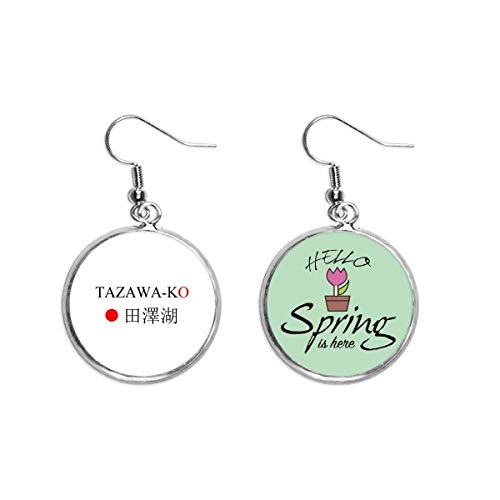 Pendientes Japón Tazawako sol rojo el regalo de joyería primaveral perfecto