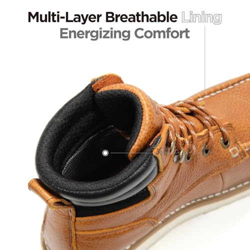 Image of SUREWAY 6 inch Soft Toe Work Boots for Men - GoodyearWelt Full Grain Leather, Lace Up Mac Toe Work Shoes, EH Construction Oil /Slip Resistant, Durable Rubber Sole Boots for Warehouse, Factory, Daily Wear