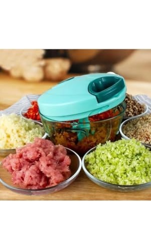 Image of MAXFOOT Pull Chopper 1000 ML Multi-Purpose Vegetable Chopper | Stainless Steel Blades , Easy to Clean