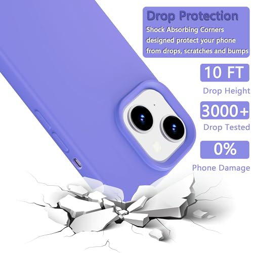 Image of iPhone 13 /14 Case Silicone,Soft Microfiber Lining(Light Purple)
